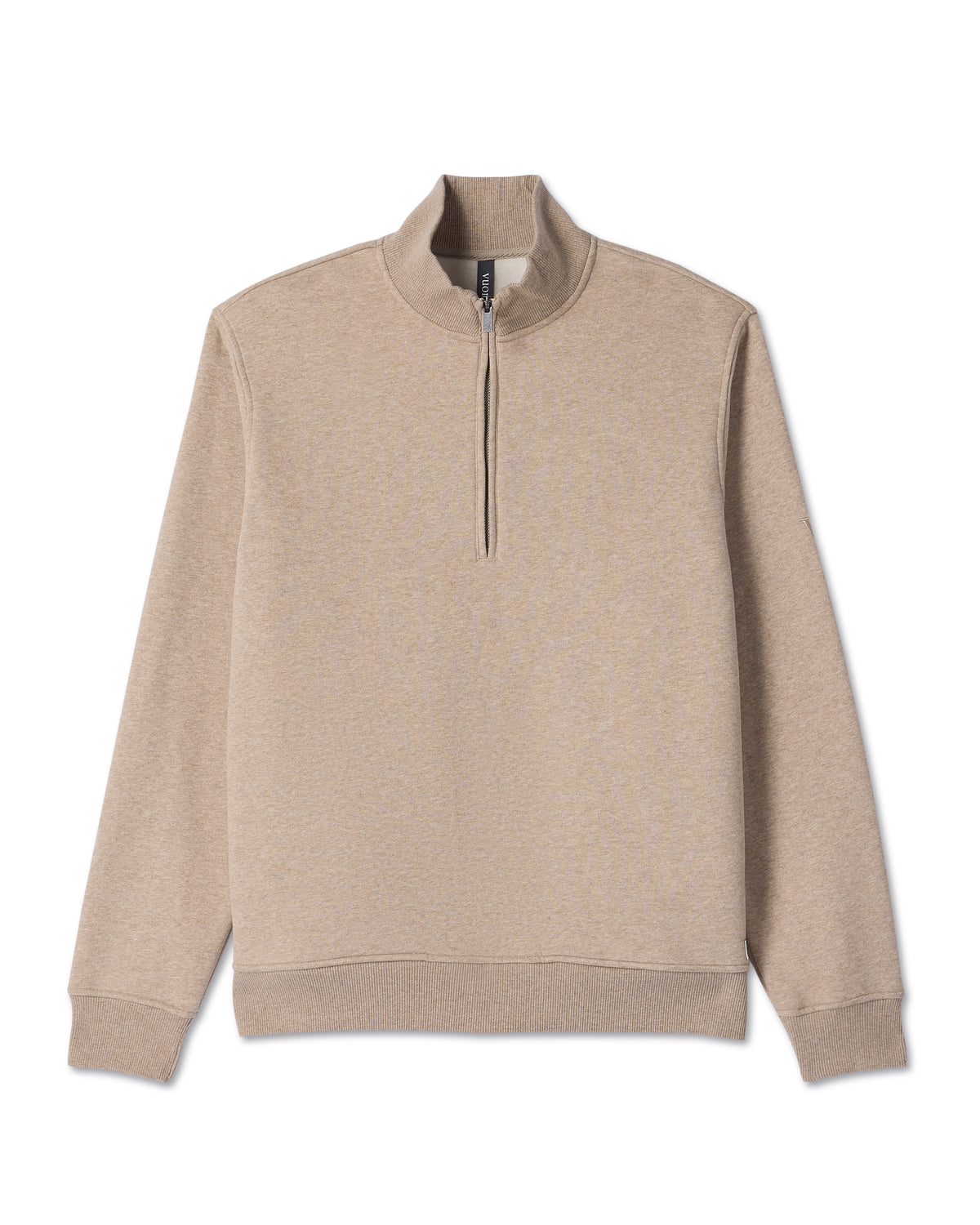 Seaside Half Zip Men's Acorn Heather Fleece Pullover - Image 6