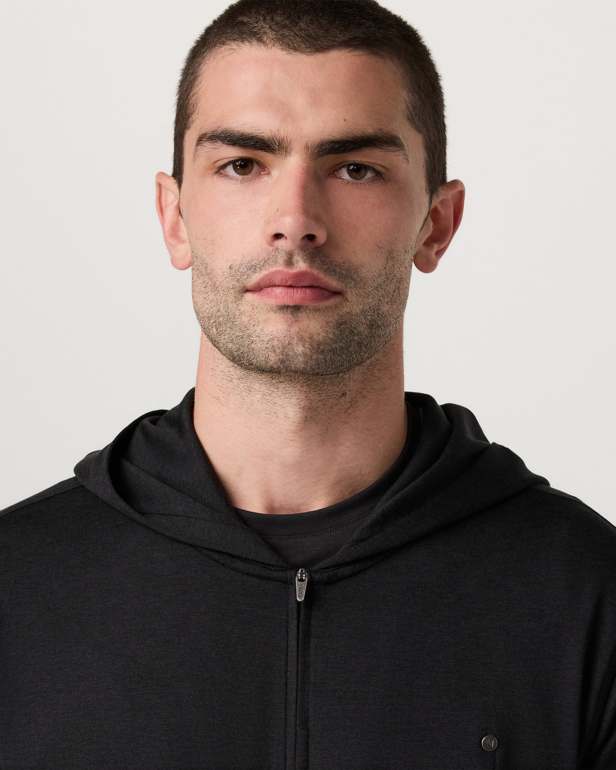 Ponto Full Zip Hoodie Men's Black Heather Hoodie - Image 2