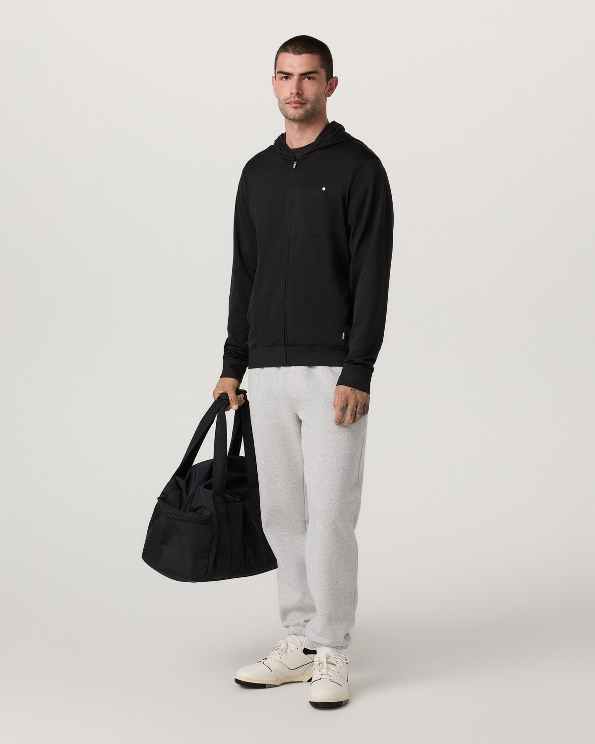 Ponto Full Zip Hoodie Men's Black Heather Hoodie - Image 4