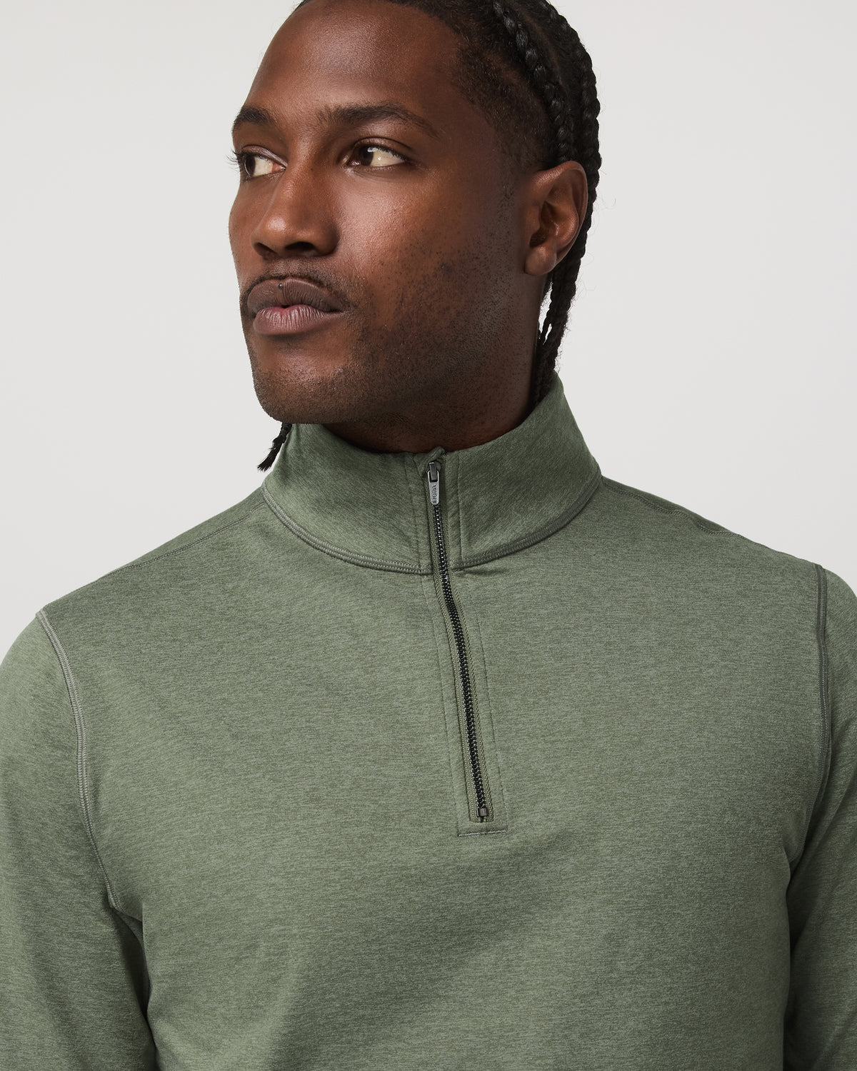 Coronado Half Zip Men's Light Oregano Heather Pullover - Image 2