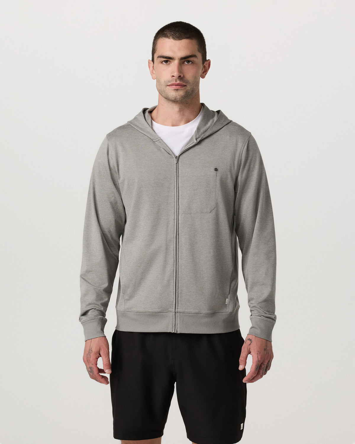 Ponto Full Zip Hoodie Men's Driftwood Heather Hoodie