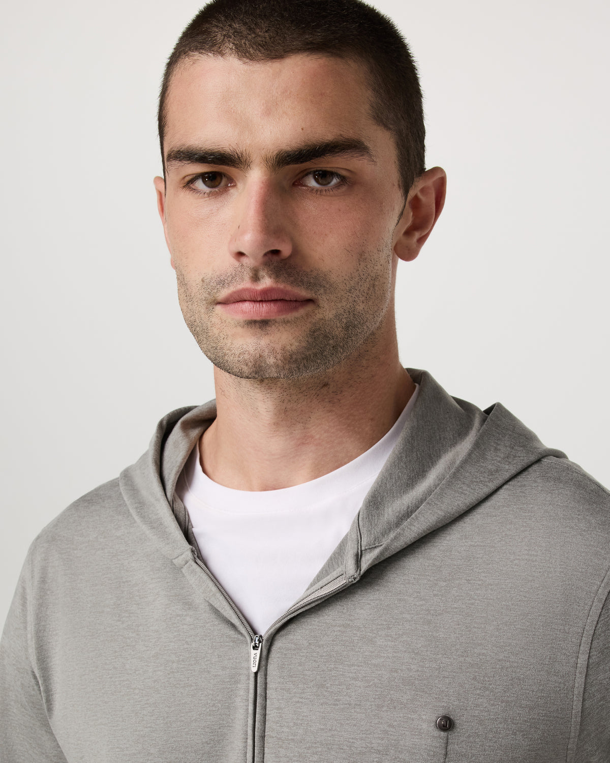 Ponto Full Zip Hoodie Men's Driftwood Heather Hoodie - Image 2