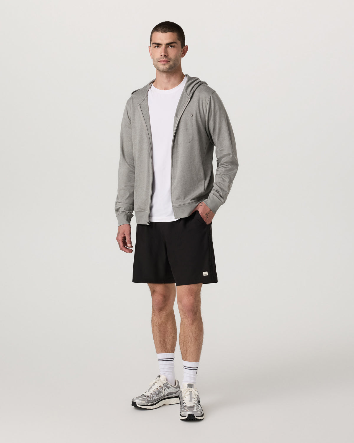 Ponto Full Zip Hoodie Men's Driftwood Heather Hoodie - Image 4