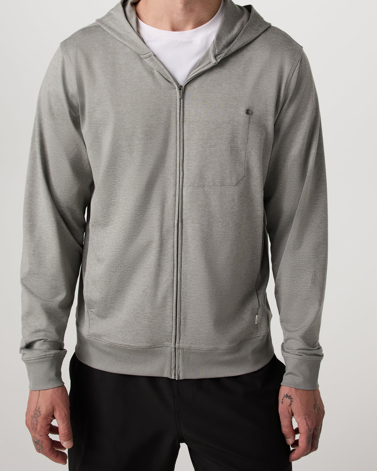 Ponto Full Zip Hoodie Men's Driftwood Heather Hoodie - Image 5