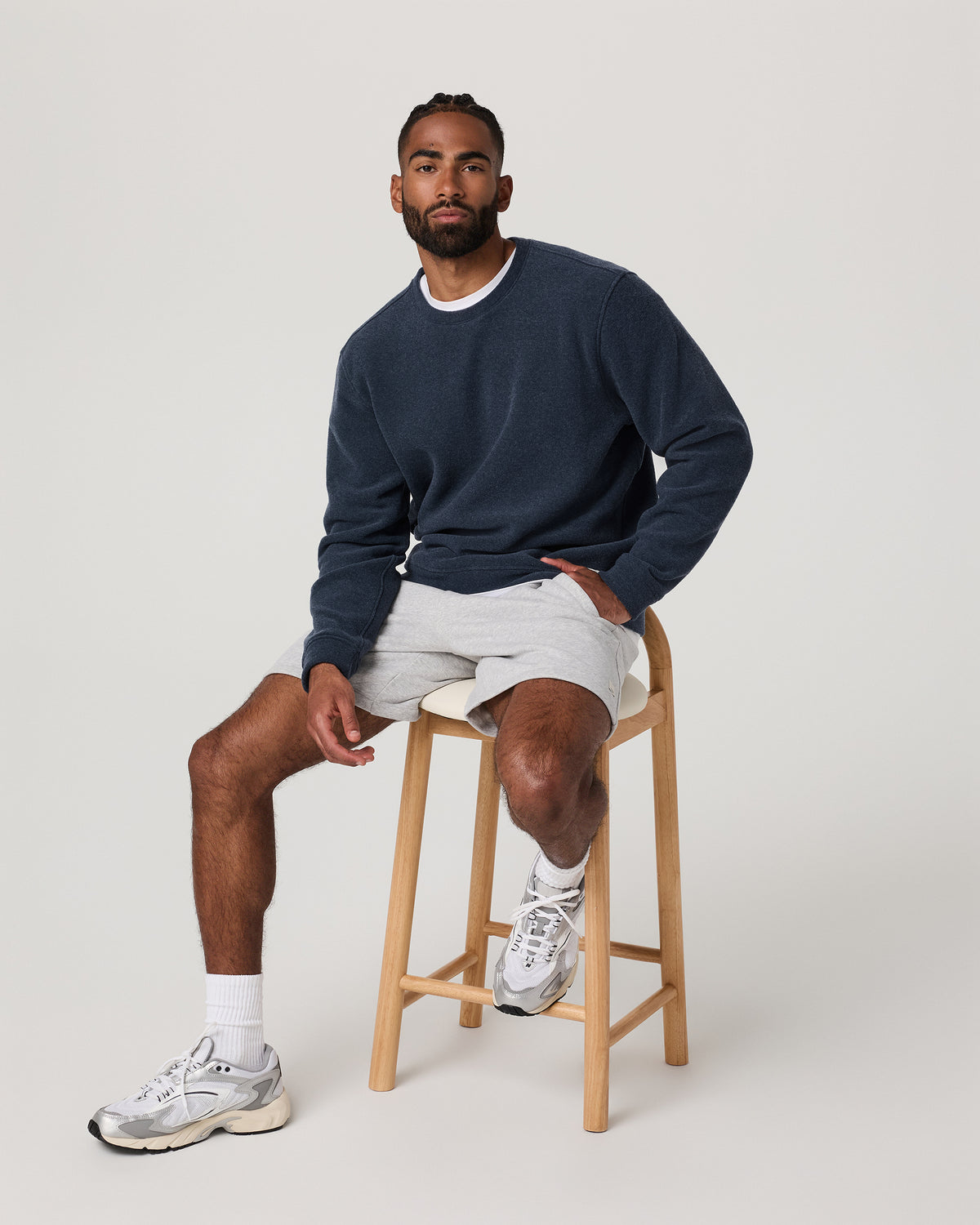 Beach Fleece Crew Men's Ink Heather Crewneck - Image 4