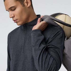 Ponto Half Zip Mock Neck Charcoal Heather
