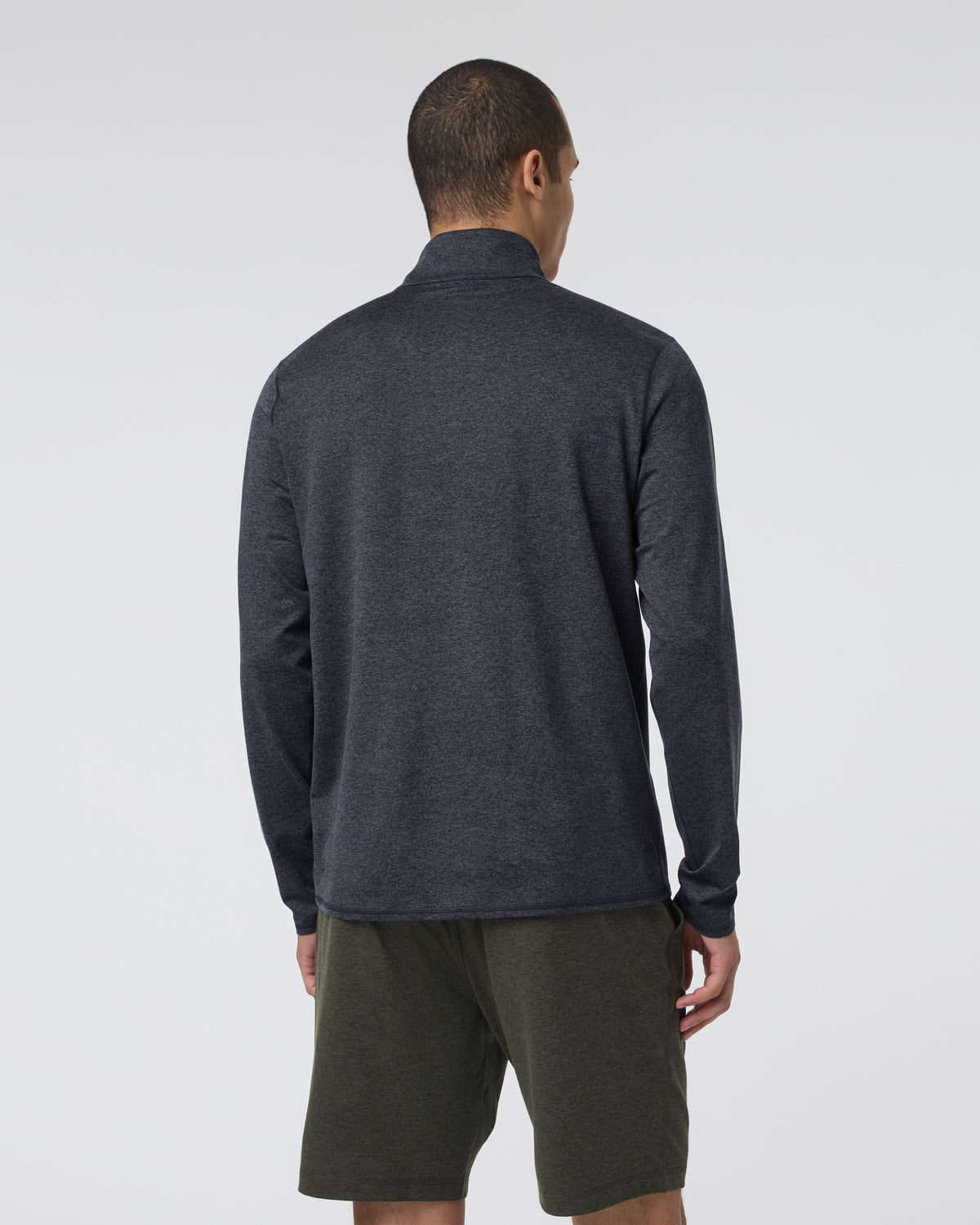 Ponto Half Zip Mock Neck Charcoal Heather - Image 4