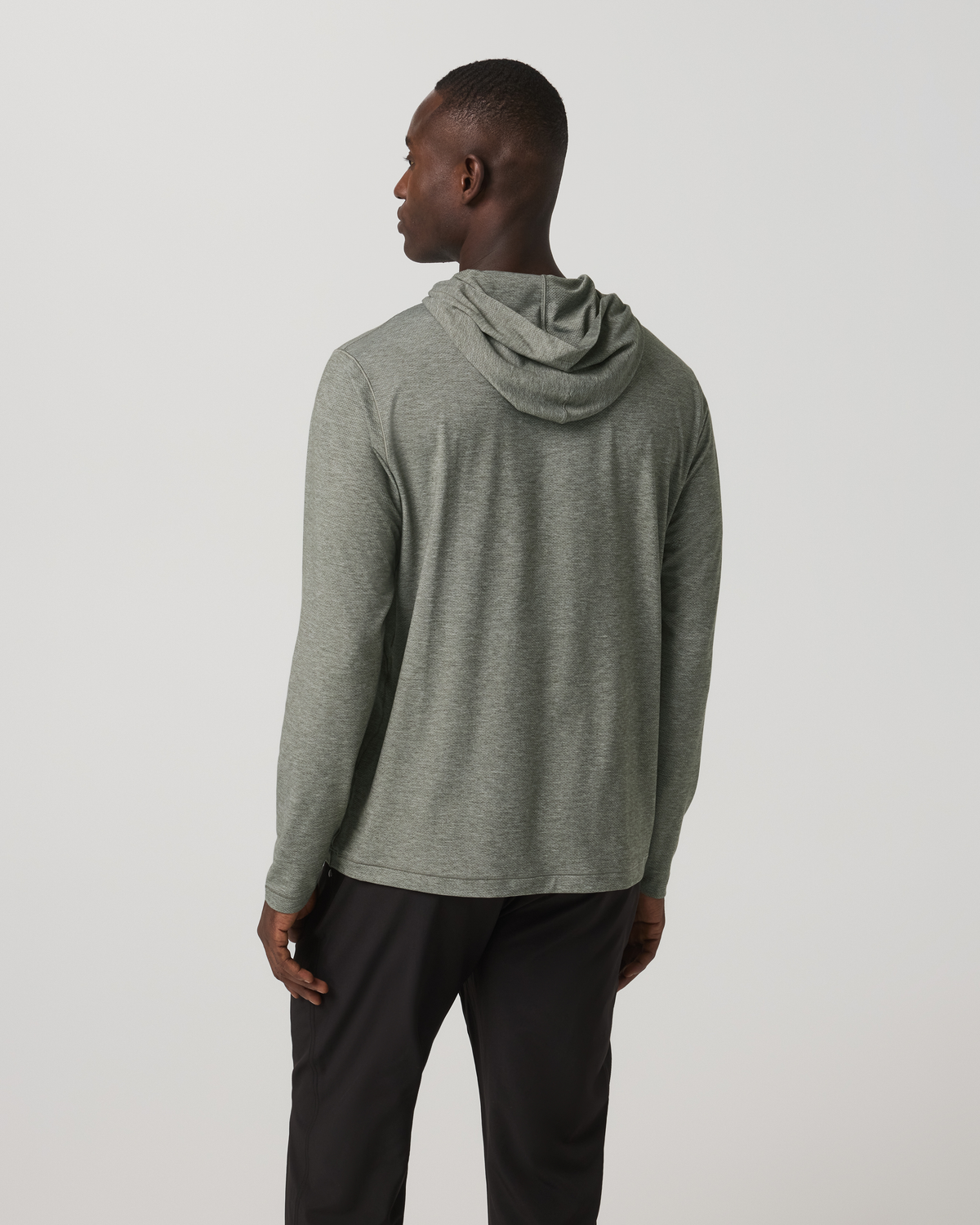 Long Sleeve Everyday Fitness Hoodie River Rock Heather - Image 3