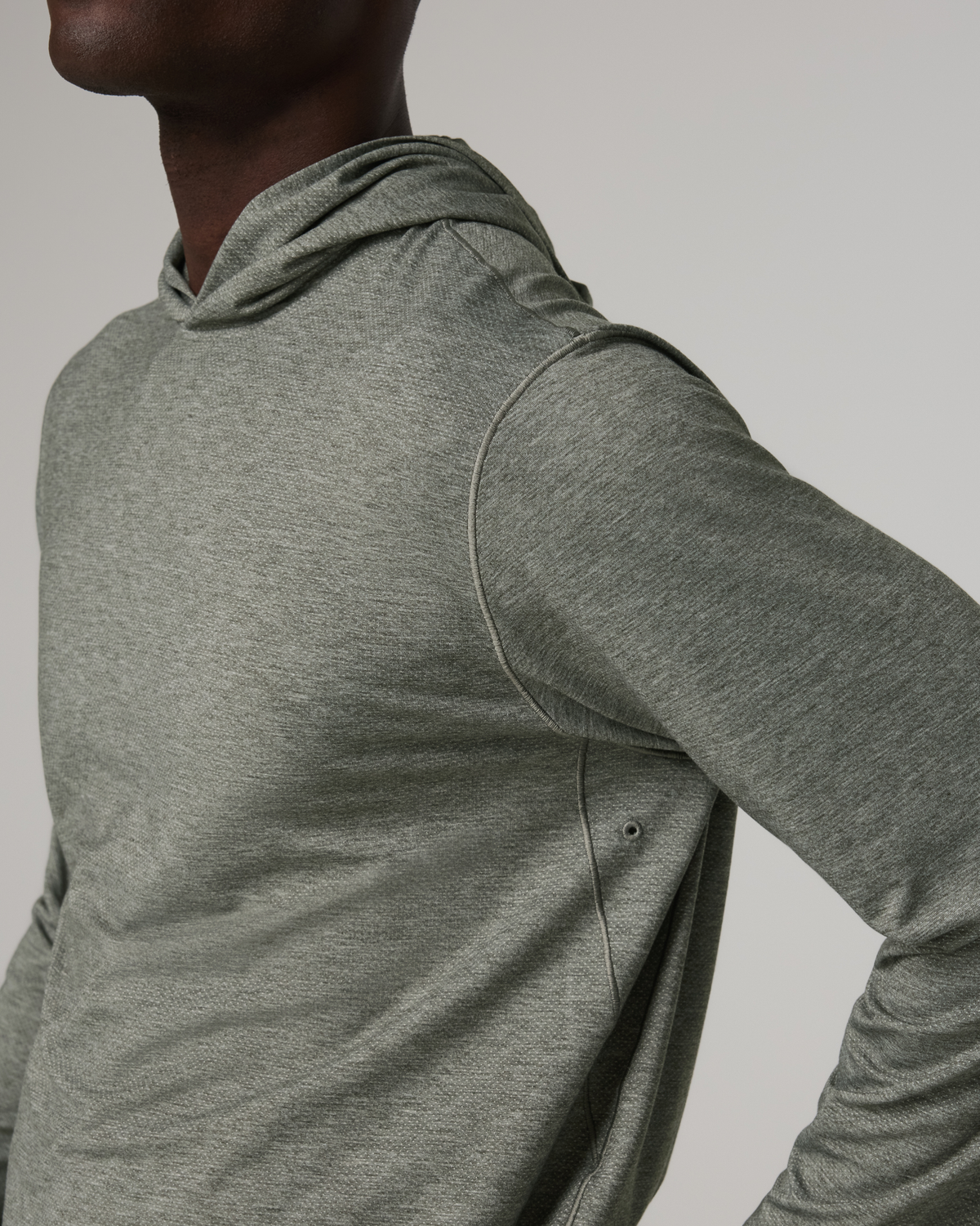 Long Sleeve Everyday Fitness Hoodie River Rock Heather - Image 4