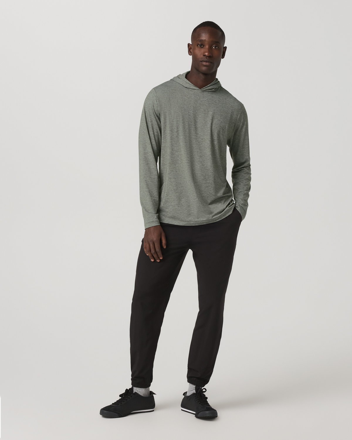 Long Sleeve Everyday Fitness Hoodie River Rock Heather - Image 5
