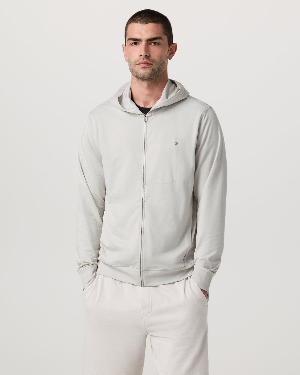 Ponto Full Zip Hoodie Men's Salt Heather Hoodie - Image 2