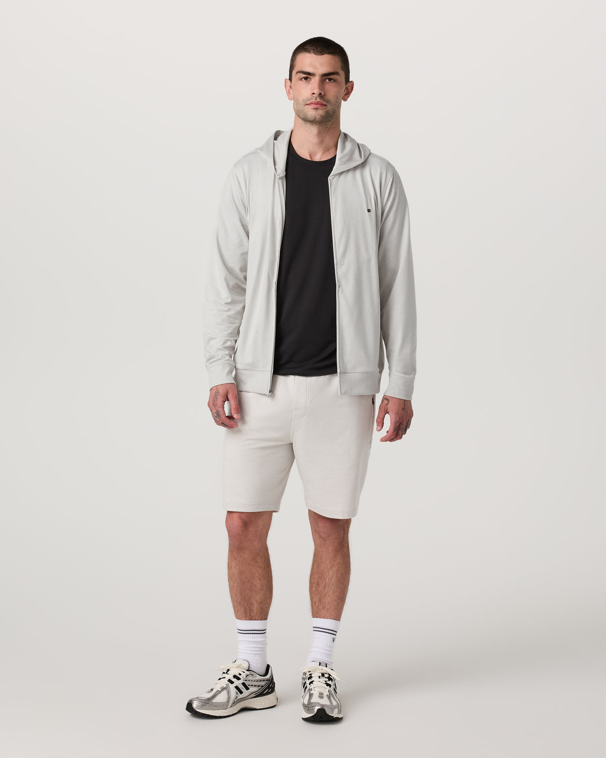 Ponto Full Zip Hoodie Men's Salt Heather Hoodie - Image 4