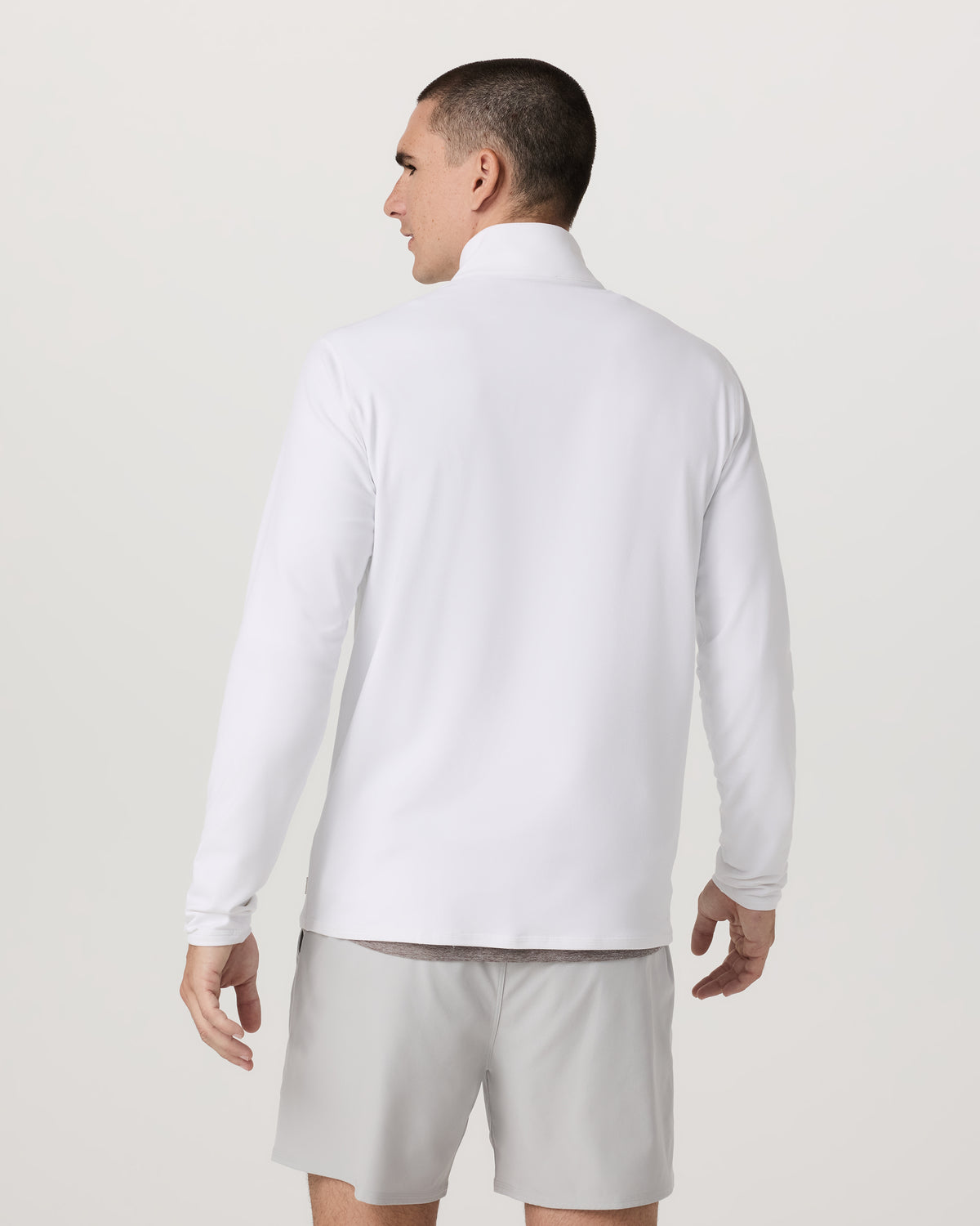 Ponto 1/2 Zip Mock Neck Men's White Mock Neck Top - Image 6