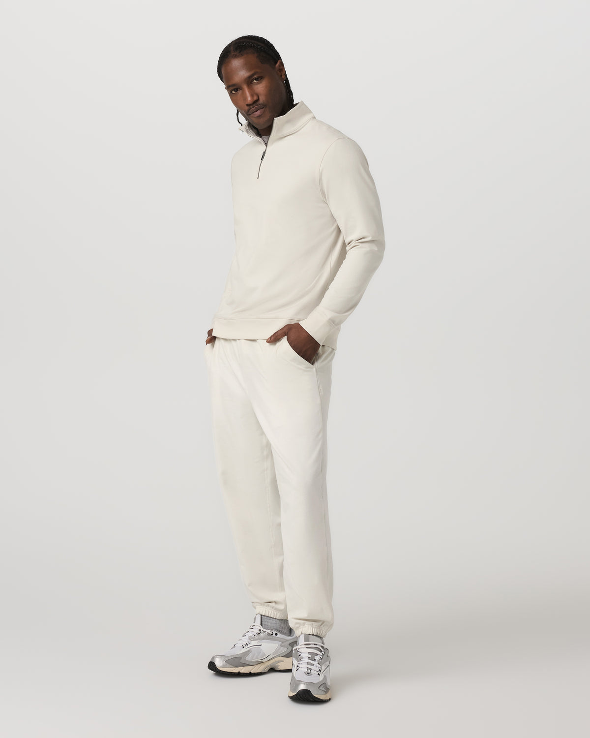 Coronado Half Zip Men's Ivory Heather Pullover - Image 4