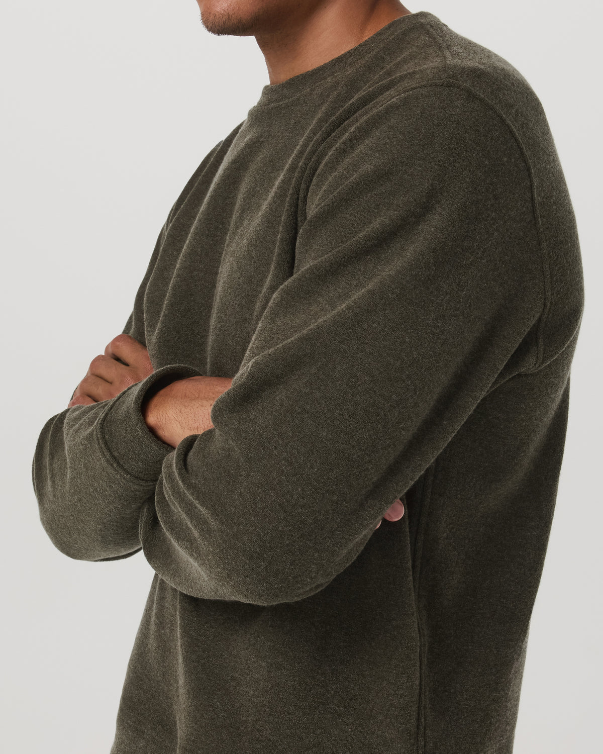 Beach Fleece Crew Men's Dark Oregano Heather Sweatshirt - Image 2