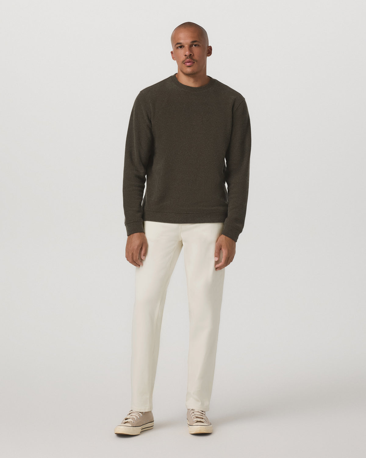 Beach Fleece Crew Men's Dark Oregano Heather Sweatshirt - Image 4