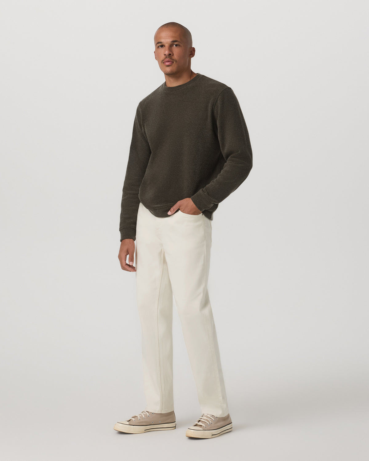 Beach Fleece Crew Men's Dark Oregano Heather Sweatshirt - Image 5