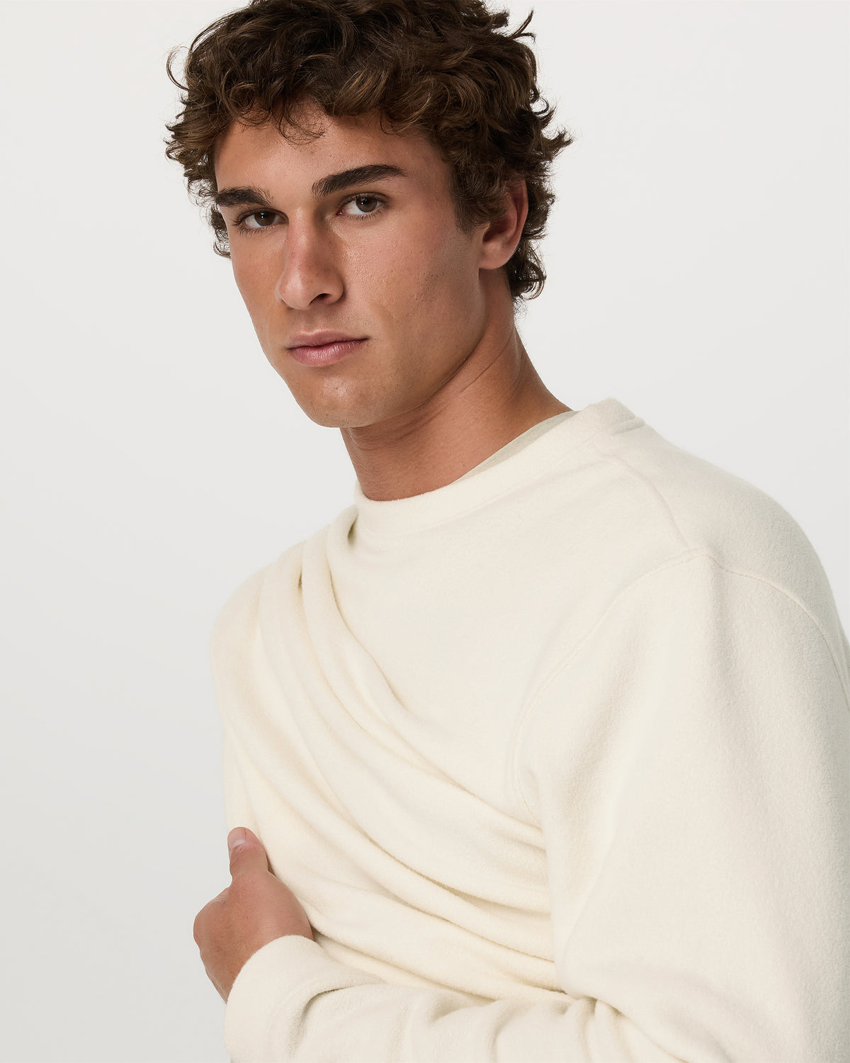 Beach Fleece Crew Men's Bone Heather Crewneck - Image 2