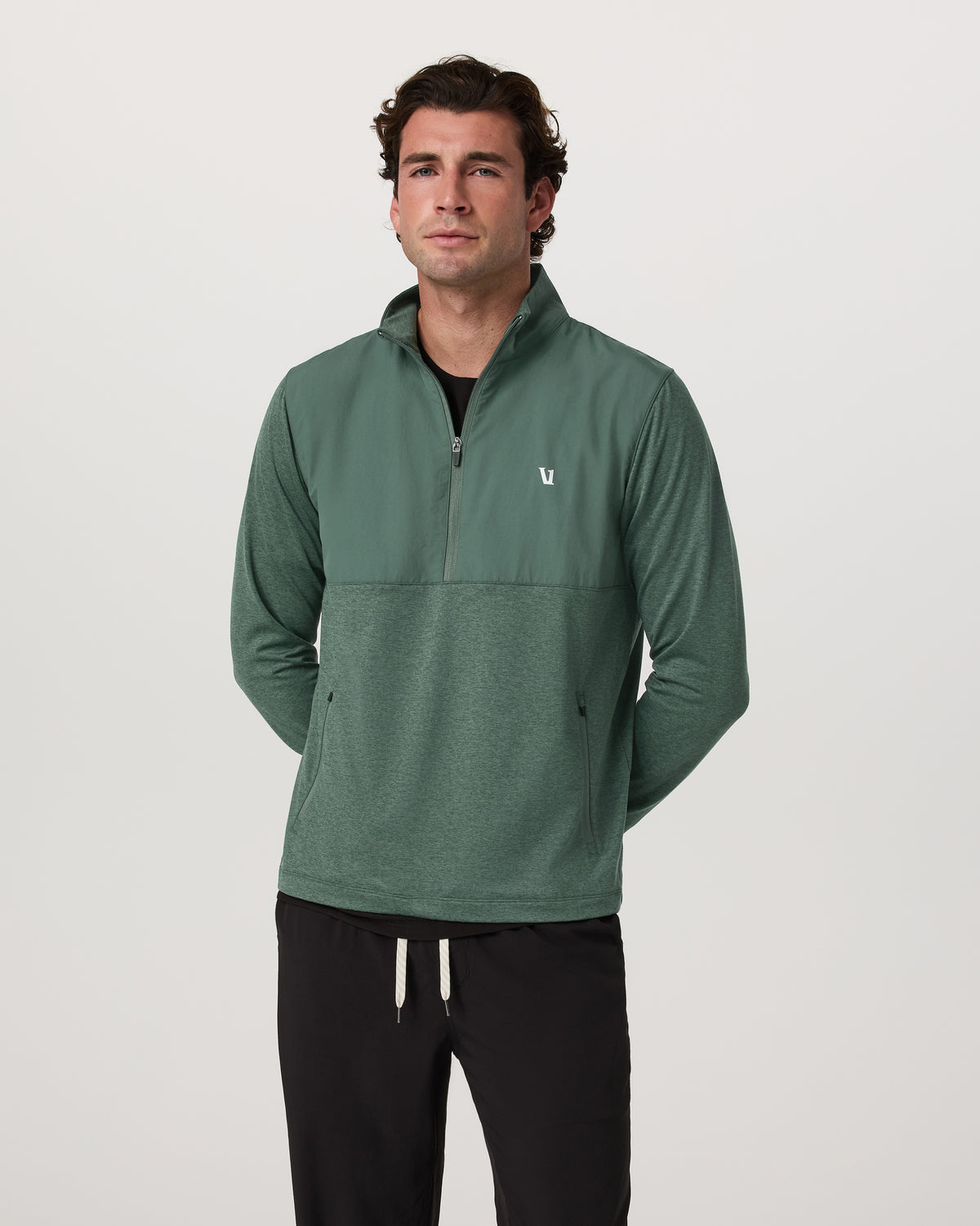 Sunday Element 1/2 Zip Agate Green Heather Pullover - Image 2
