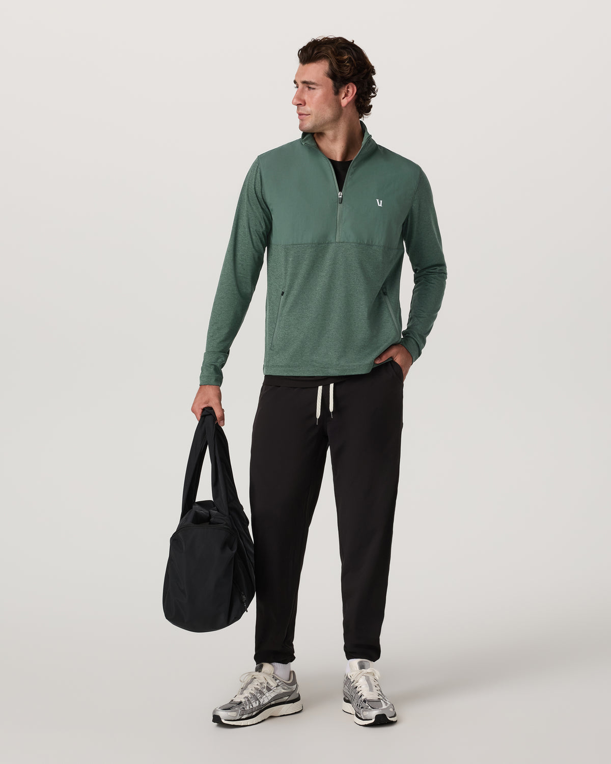 Sunday Element 1/2 Zip Agate Green Heather Pullover - Image 4