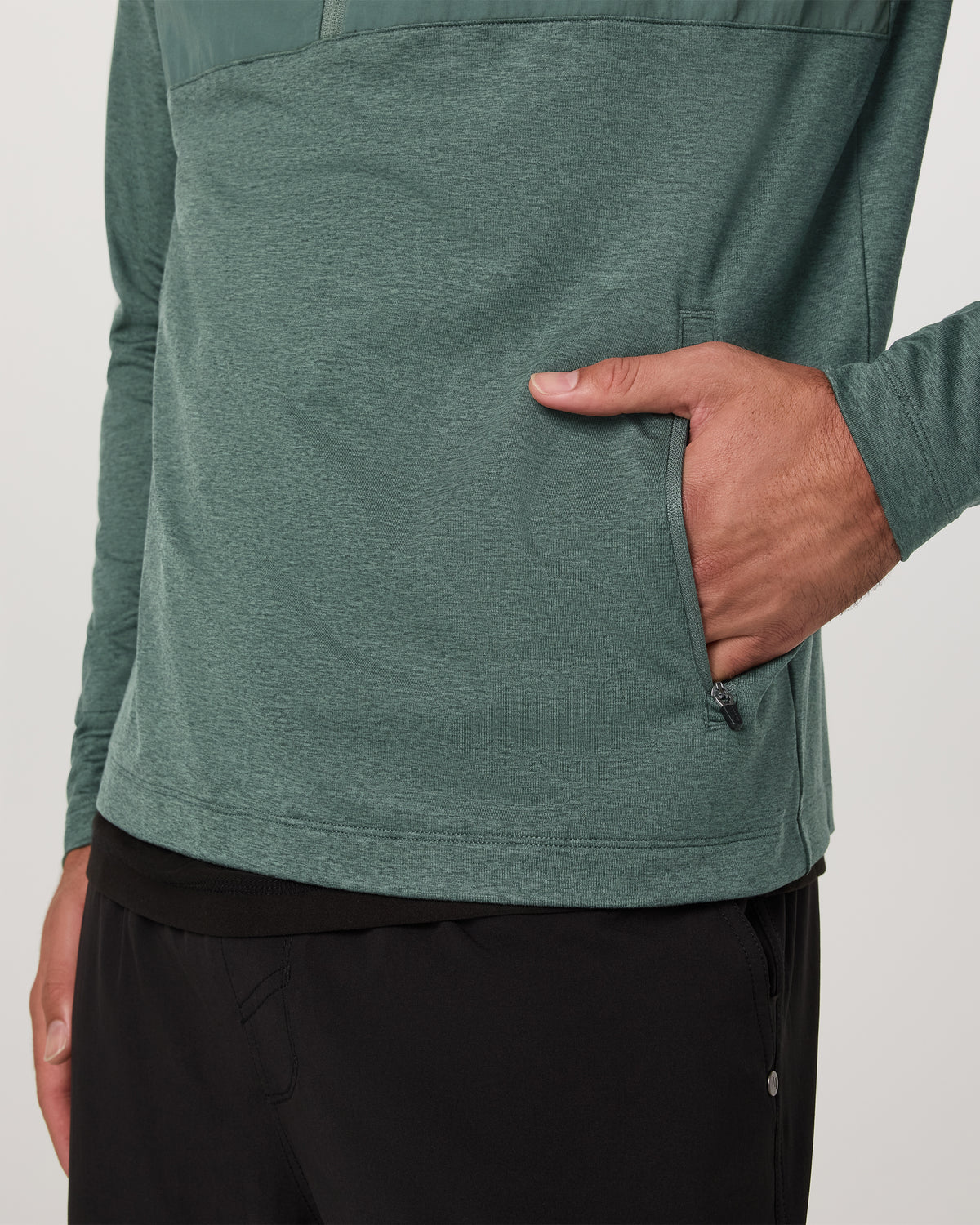 Sunday Element 1/2 Zip Agate Green Heather Pullover - Image 5
