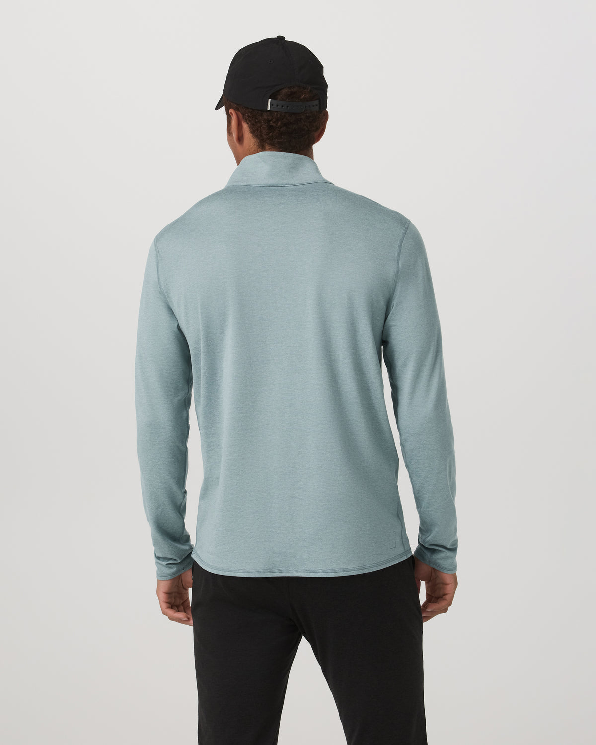 Ponto Half Zip Mock Neck Men's Misty Blue Heather Layer - Image 3