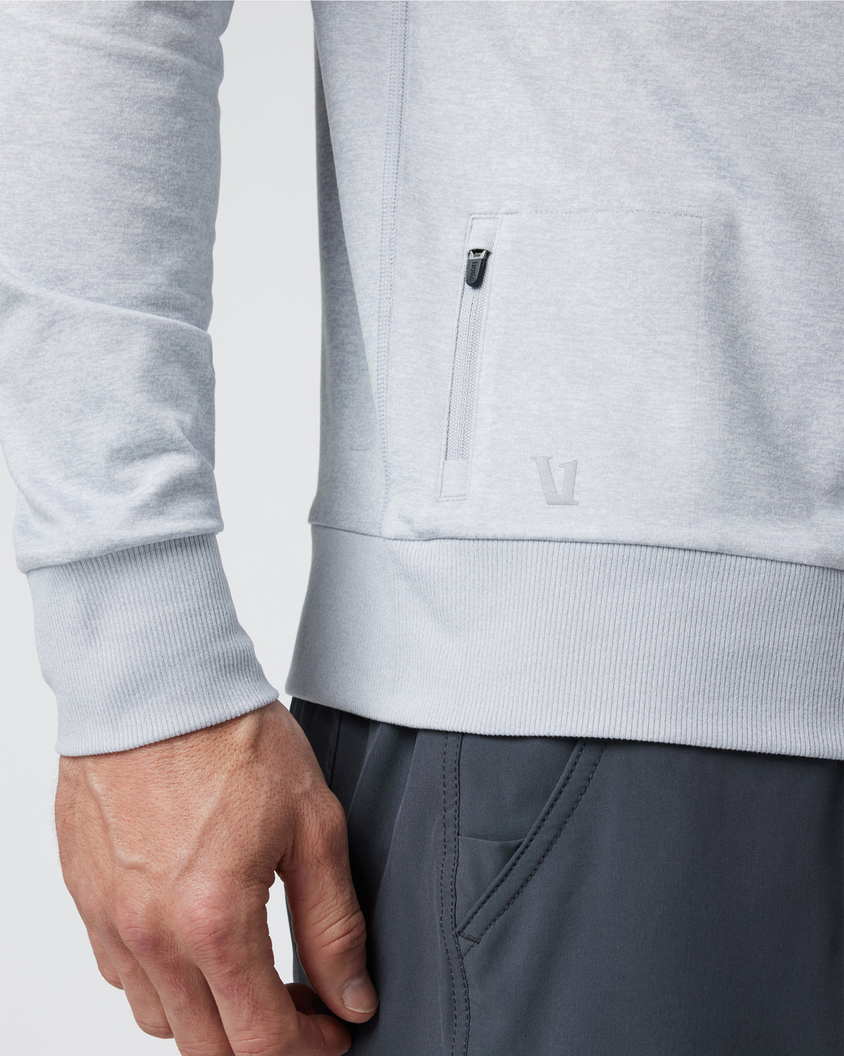Ponto Performance Crew Men's Platinum White Pullover - Image 2