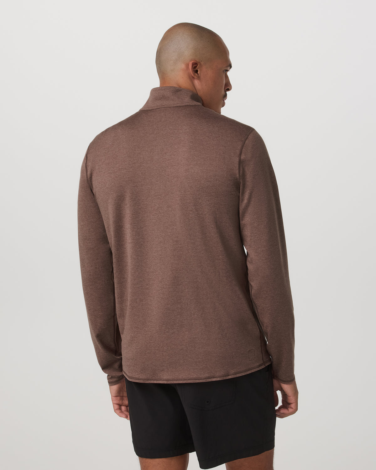 Ponto Half Zip Mock Neck Men's Sable Heather Layer - Image 3