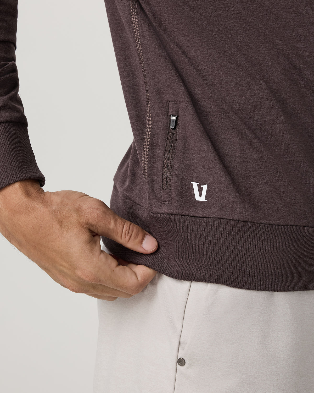 Ponto Performance Crew Men's Sangria Heather Crew Neck - Image 2