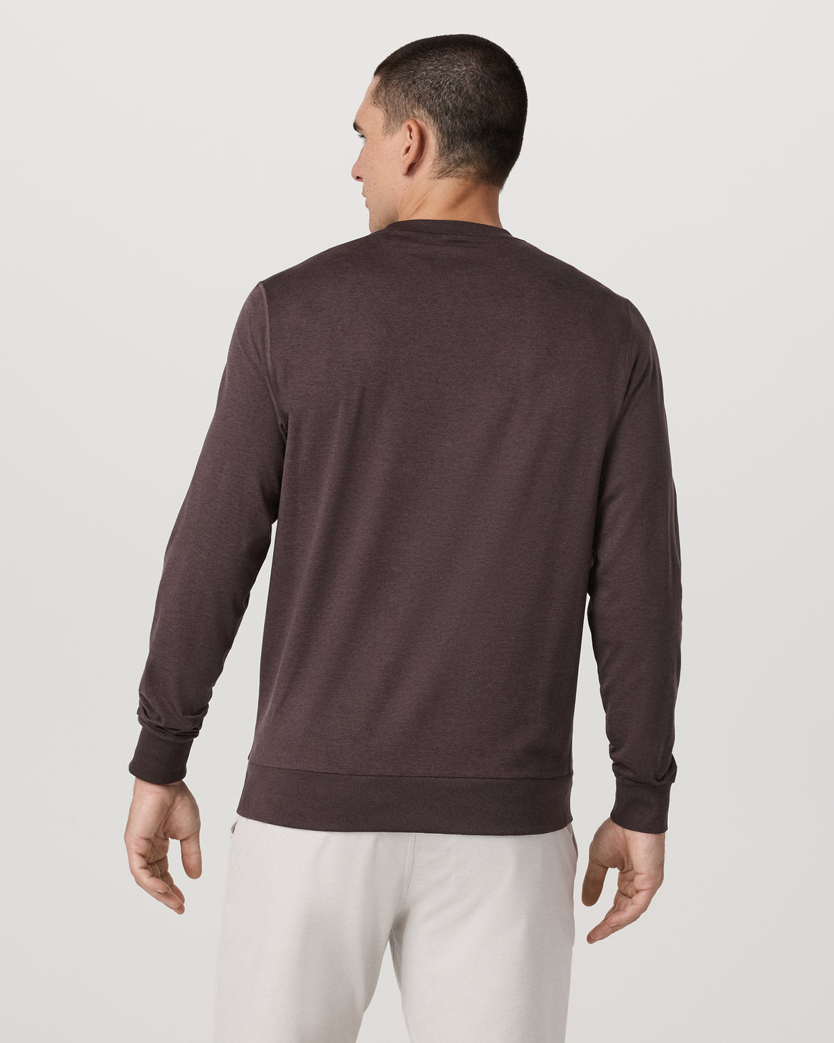 Ponto Performance Crew Men's Sangria Heather Crew Neck - Image 3