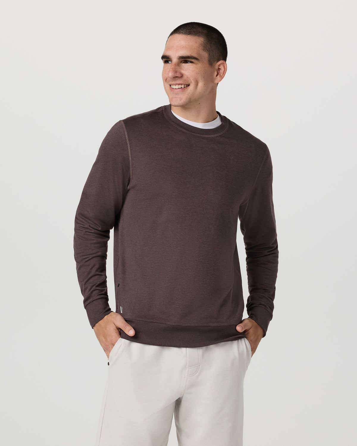 Ponto Performance Crew Men's Sangria Heather Crew Neck - Image 4