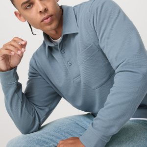 Long Sleeve Waffle Polo Men's Abyss Polo Shirt