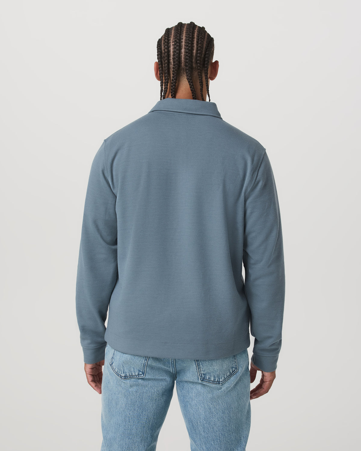 Long Sleeve Waffle Polo Men's Abyss Polo Shirt - Image 3