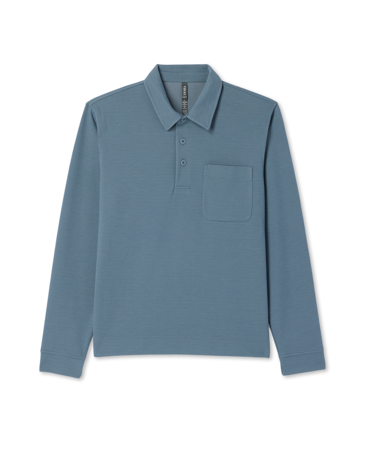 Long Sleeve Waffle Polo Men's Abyss Polo Shirt - Image 6