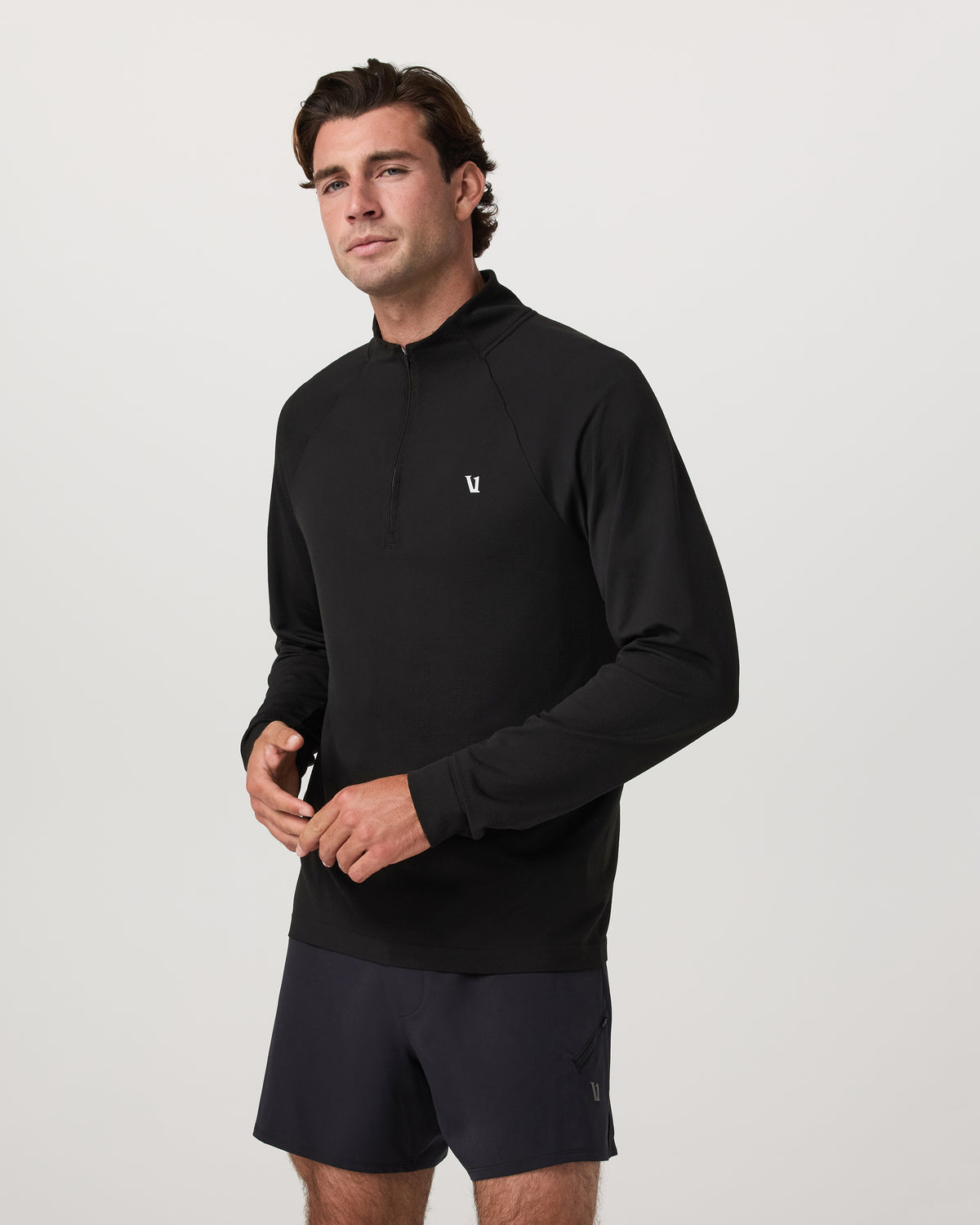Clearview Seamless Quarter Zip Men's Black Long Sleeve