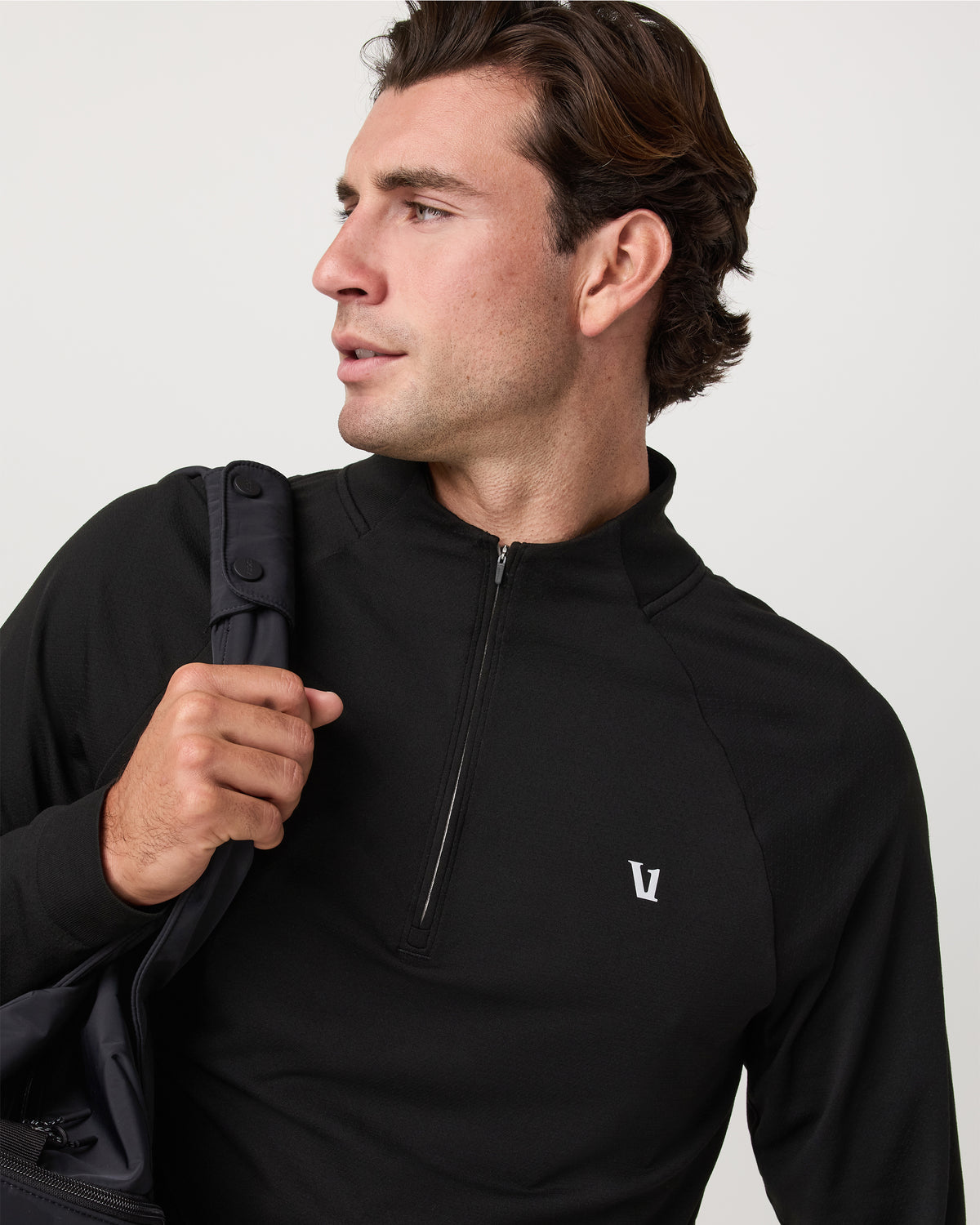 Clearview Seamless Quarter Zip Men's Black Long Sleeve - Image 2