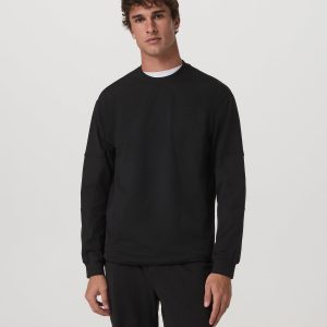 Coronado Mixed Media Crew Men's Black Heather Crewneck
