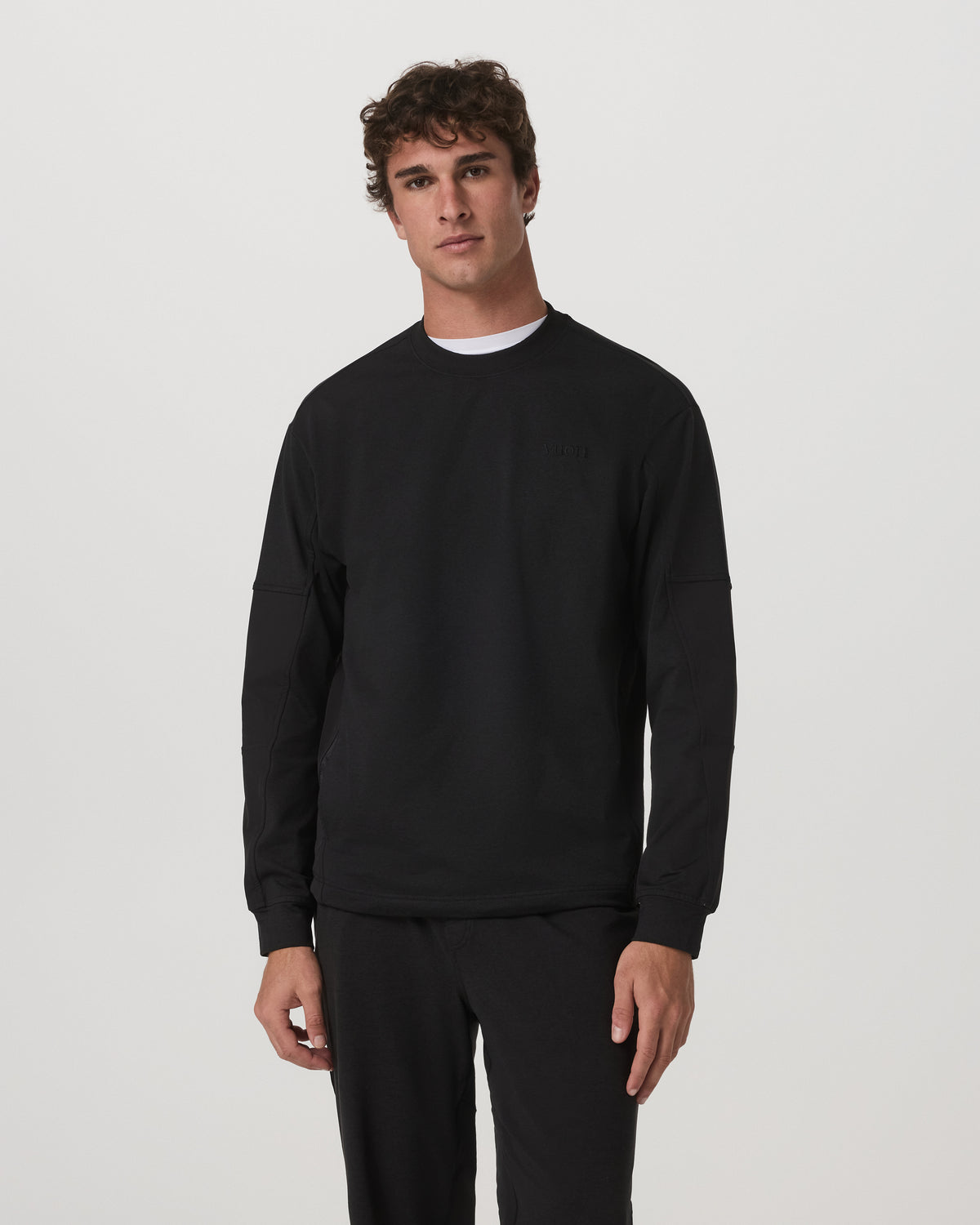 Coronado Mixed Media Crew Men's Black Heather Crewneck