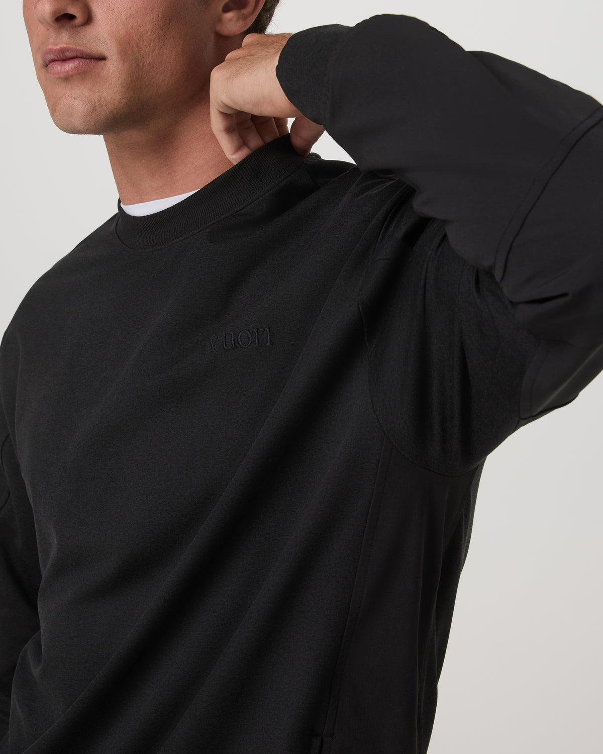Coronado Mixed Media Crew Men's Black Heather Crewneck - Image 2
