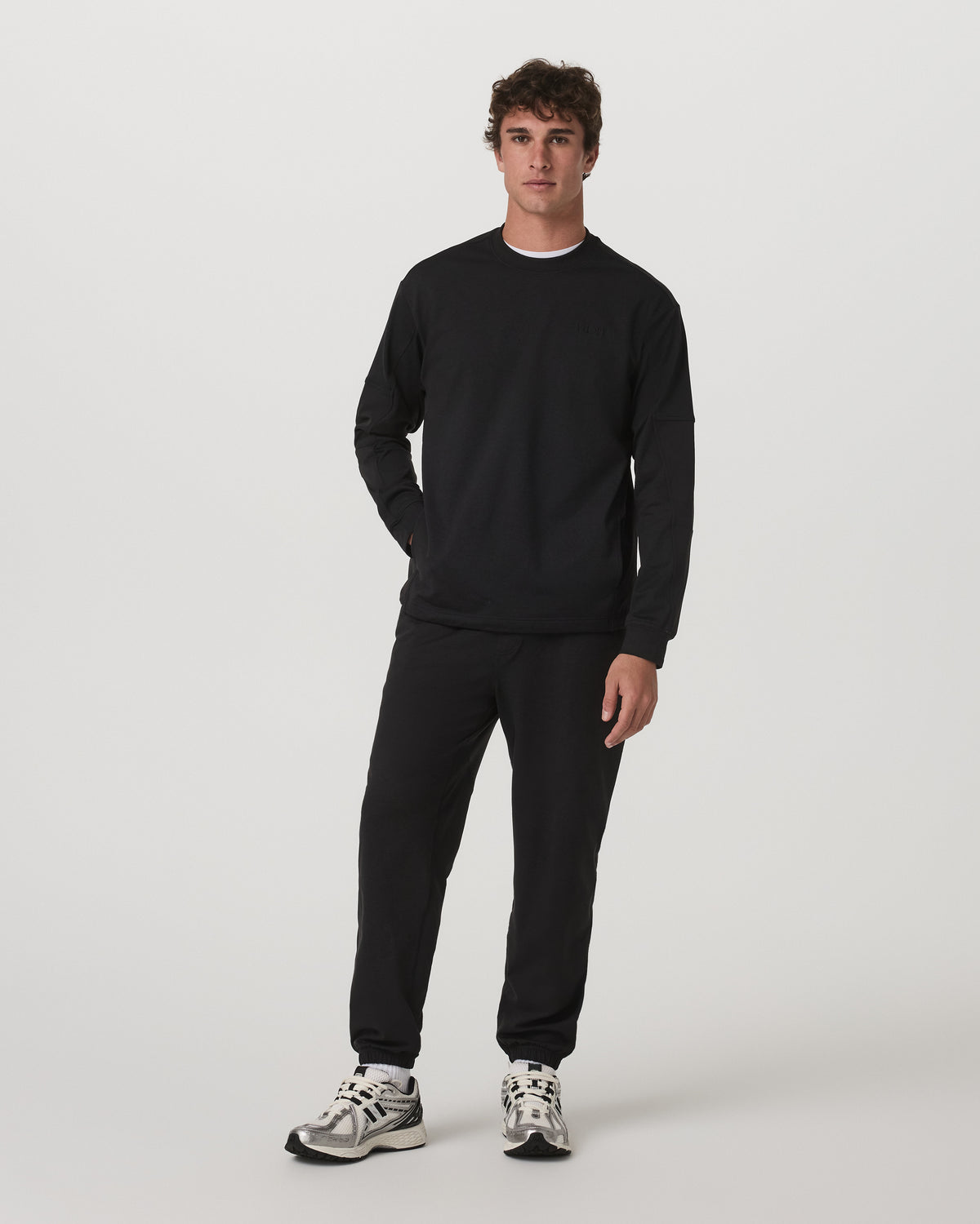 Coronado Mixed Media Crew Men's Black Heather Crewneck - Image 4