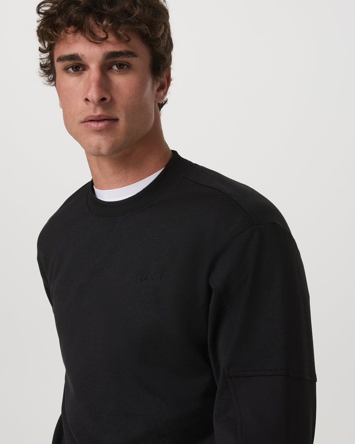 Coronado Mixed Media Crew Men's Black Heather Crewneck - Image 5