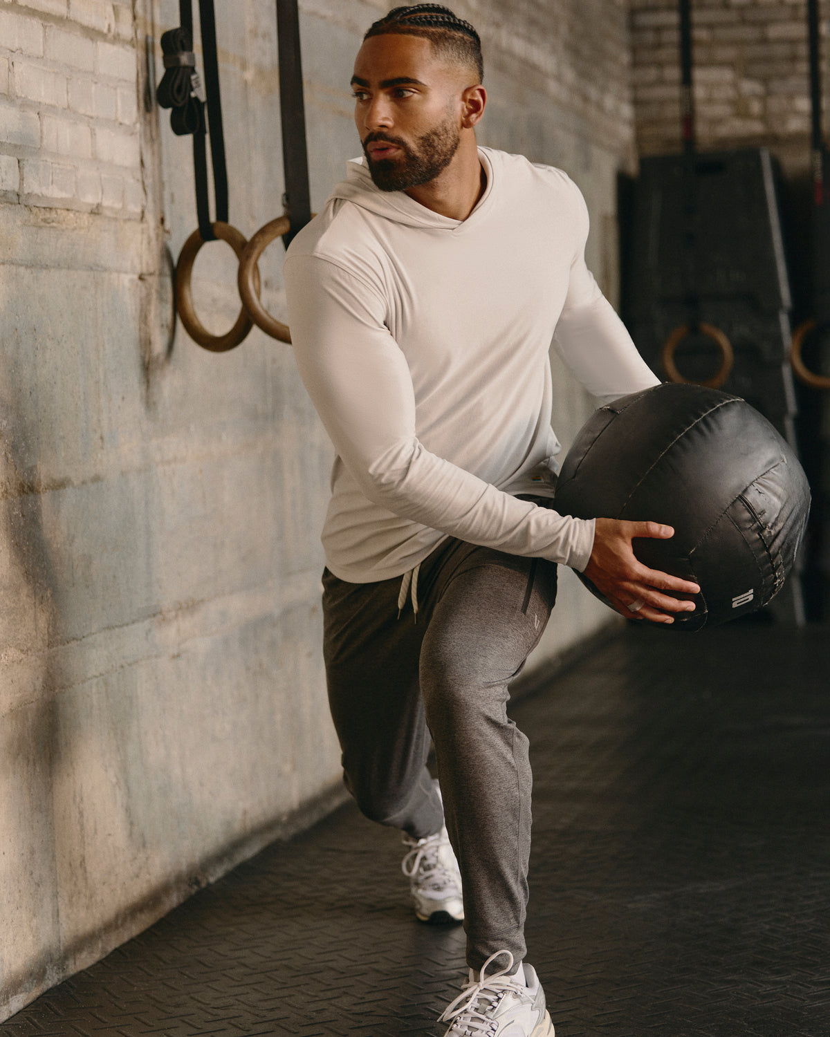 Strato Tech Hoodie Men's Frost Grey Workout Hoodie