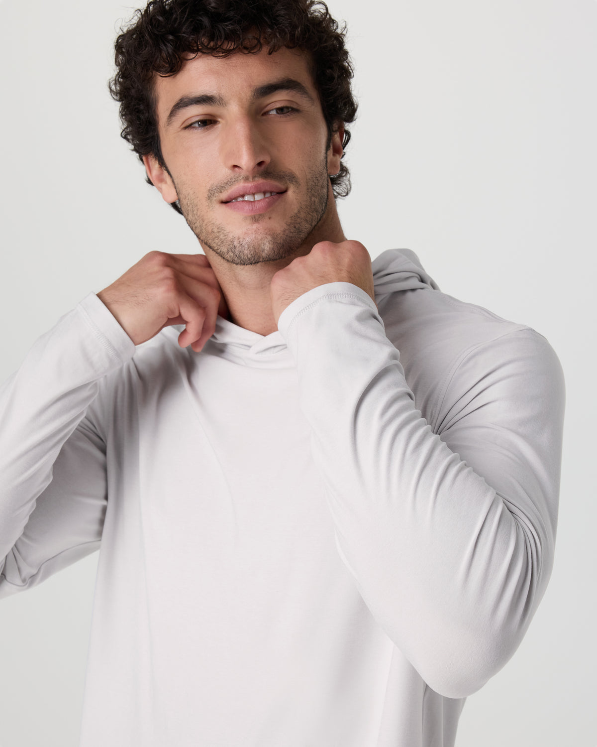 Strato Tech Hoodie Men's Frost Grey Workout Hoodie - Image 2