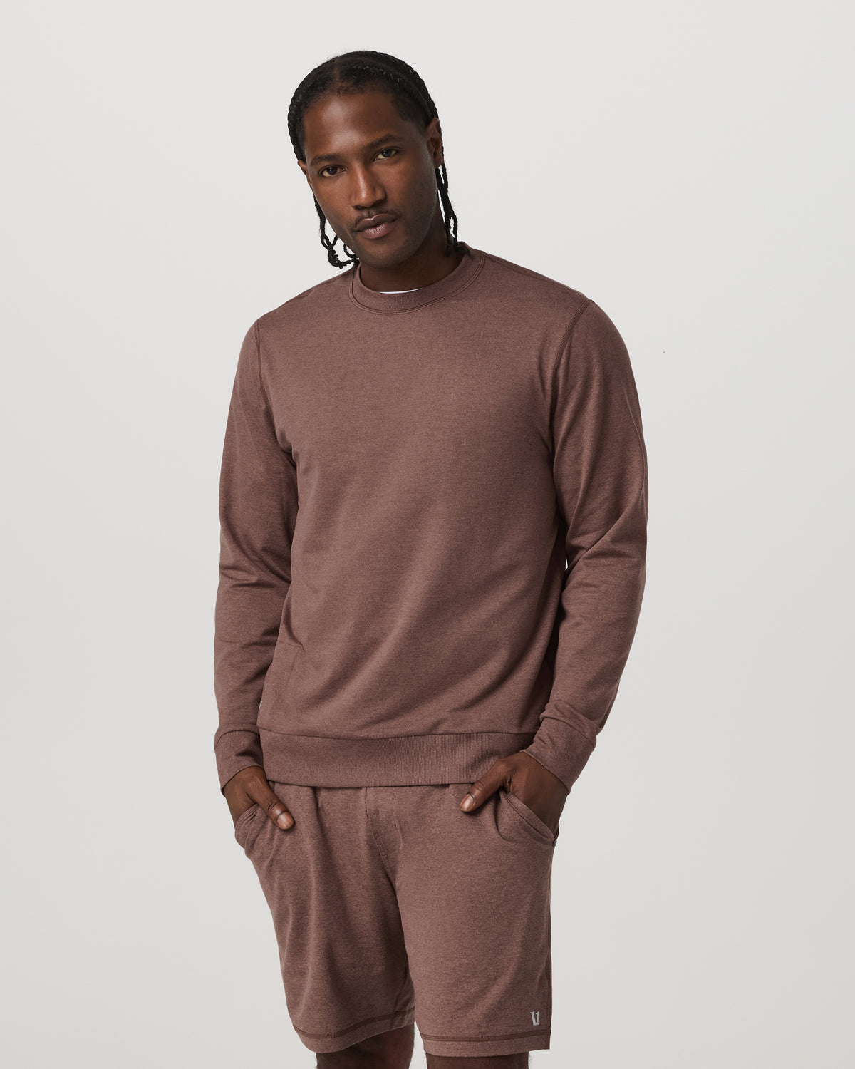 Ponto Performance Crew Men's Sable Heather Crew Neck