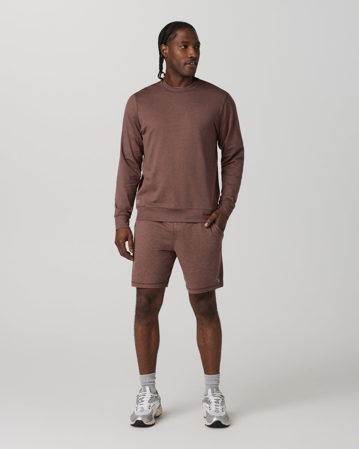 Ponto Performance Crew Men's Sable Heather Crew Neck - Image 4