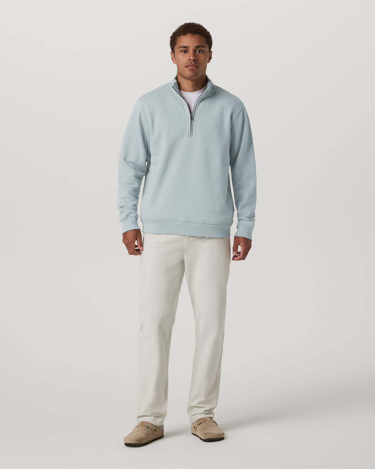 Seaside 1/2 Zip Classic Men's Blue Haze Pullover - Image 4