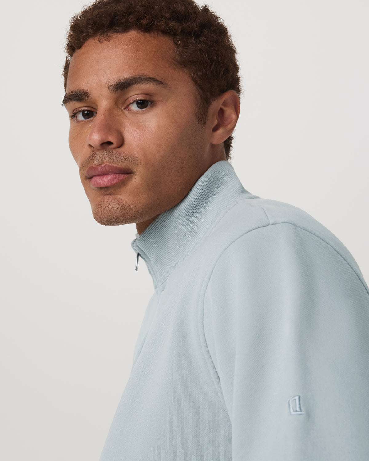 Seaside 1/2 Zip Classic Men's Blue Haze Pullover - Image 5