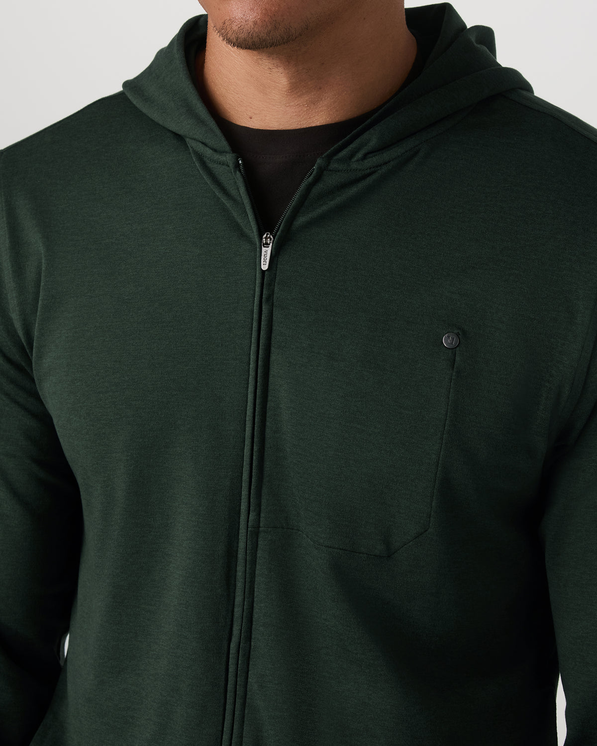 Ponto Full Zip Hoodie Men's Spruce Heather Hoodie - Image 2