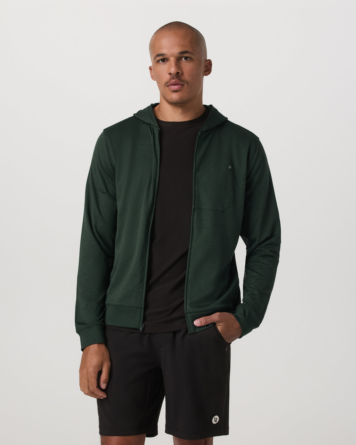 Ponto Full Zip Hoodie Men's Spruce Heather Hoodie - Image 5