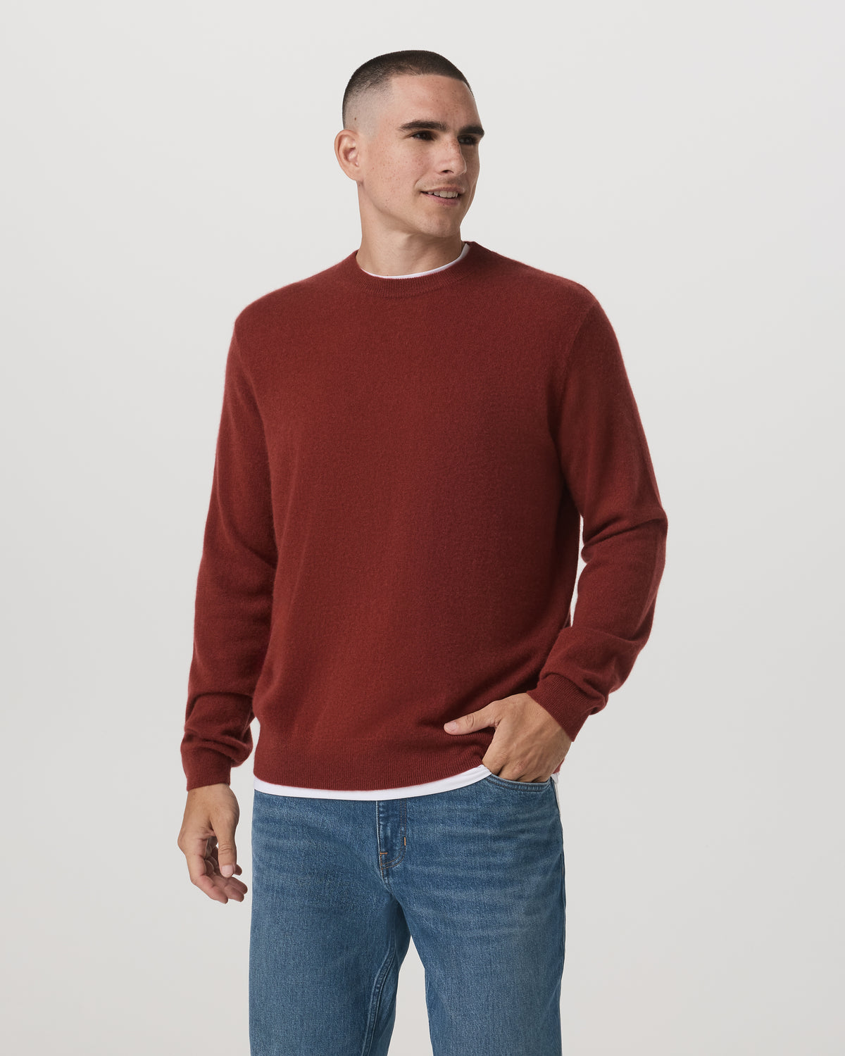 Berik Cashmere Sweater Men's Spiced Apple Sweater - Image 5